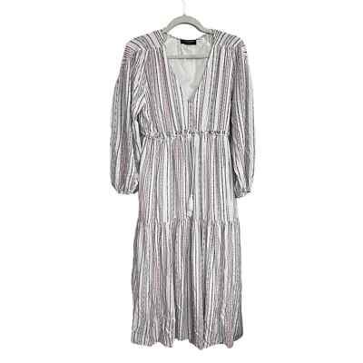 FEW MODA boho coastal cowgirl striped long sleeve tiered maxi dress. Size:  M | eBay