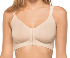 Post Surgery Bra - Seamless Front Fastening Compression Bra - NUDE - SIZE L