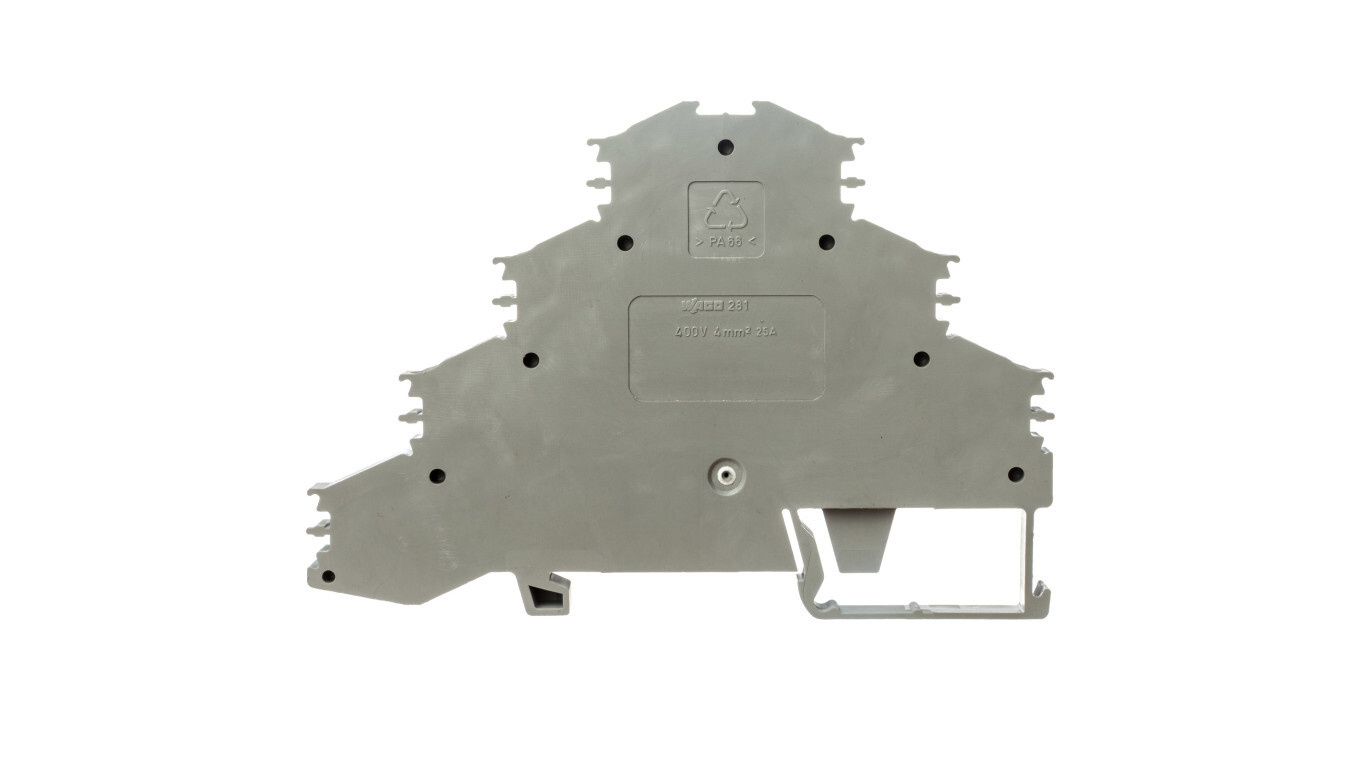 4-deck terminal block 4mm2 for electric motors L1 - L2 - L3 gray 281-532 /T2UK