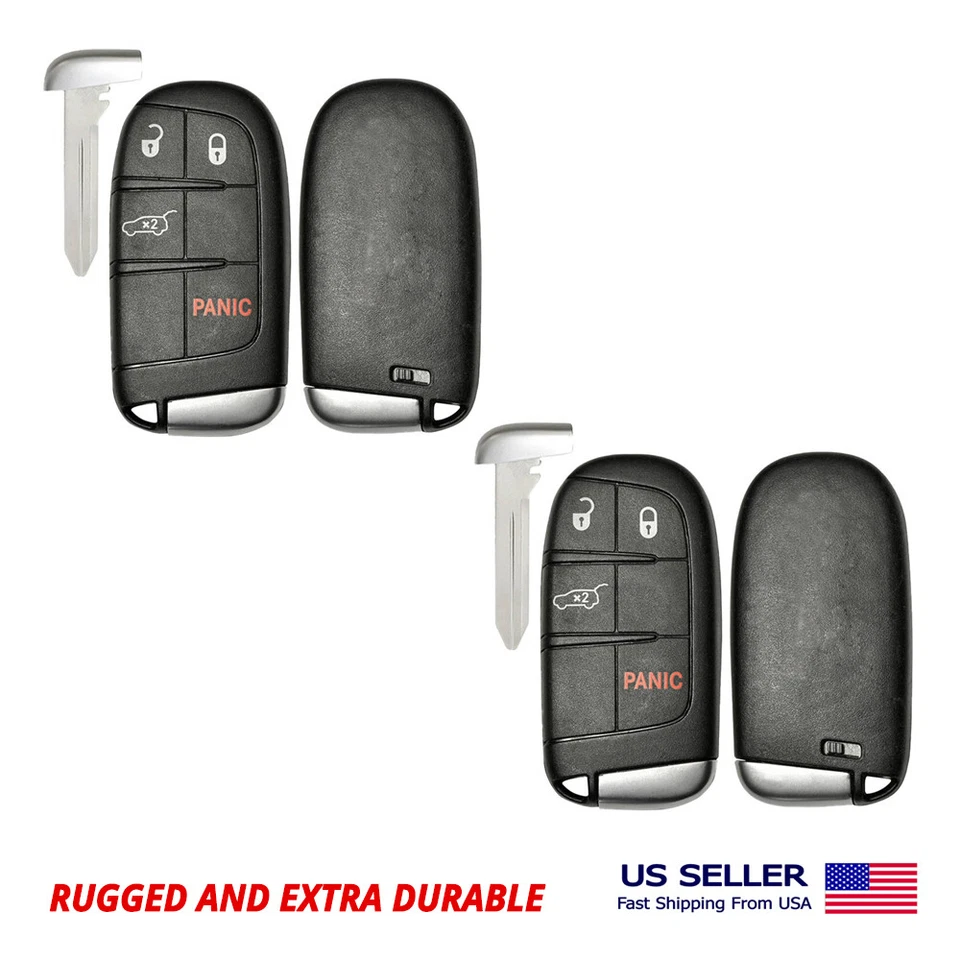 2X Carcasa de llave remota para Dodge Chrysler con 4 botones M3M-40821302 Foto 2 de 2