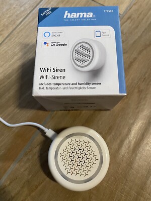 Smart WLAN Alarmsirene -  Sirene + Temperatur + Luftfeuchtigkeit Sensor Mit App