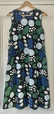 Marimekko X Uniqlo Womens Green Tori Fruit Sleeveless Dress XS UK 6-8 EU 34-36