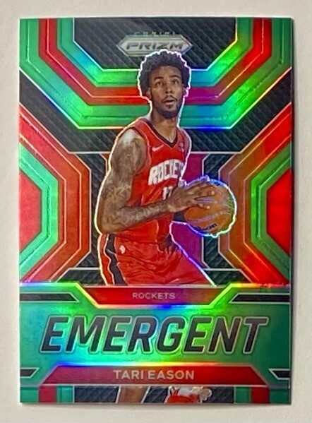 2022-23 Prizm Tari Eason Green Emergent Prizm Refractor Rookie SP RC #5 Rockets