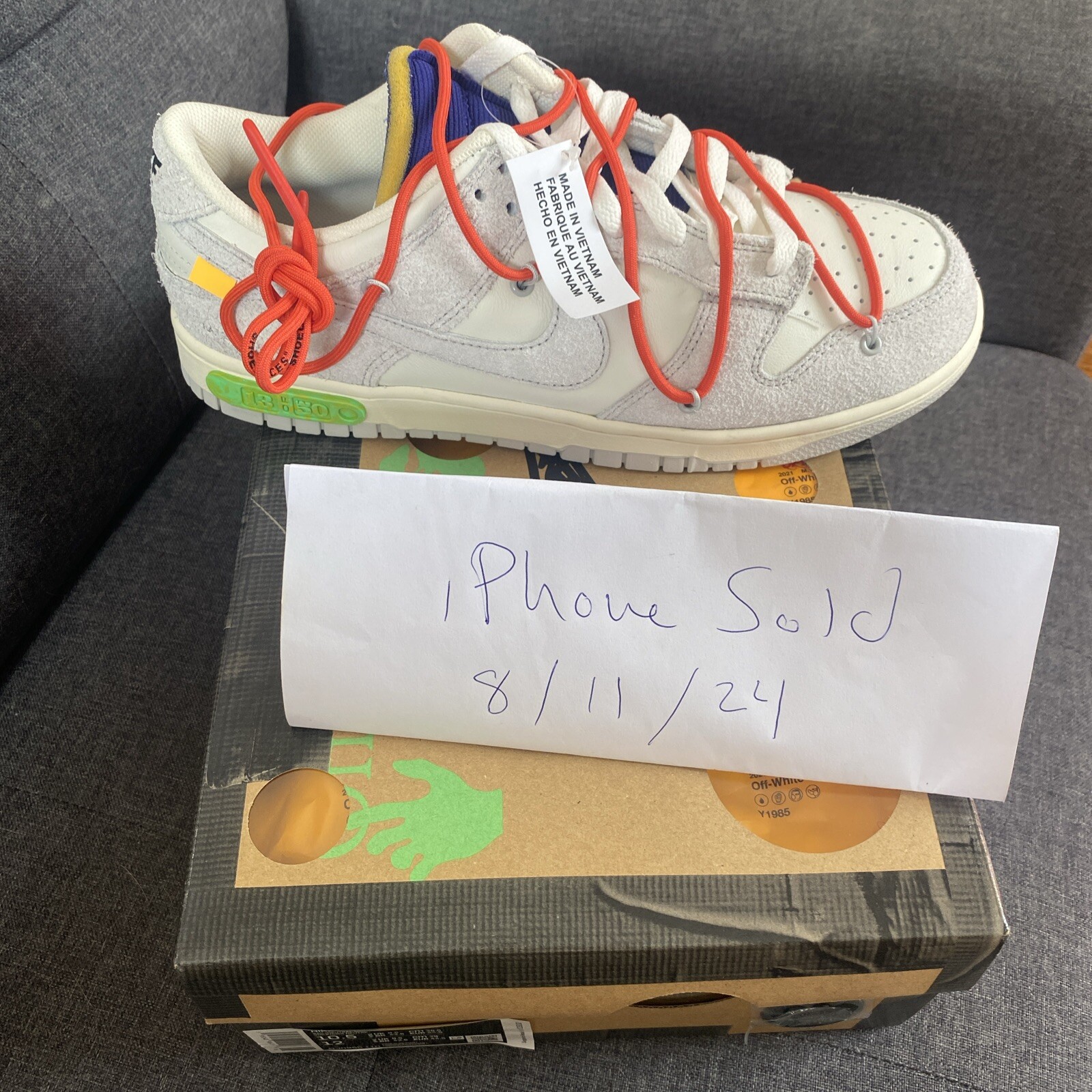 OFF WHITE X NIKE Taglia 10 5 Nike Off White x Dunk Low (lotto 13 di 50)