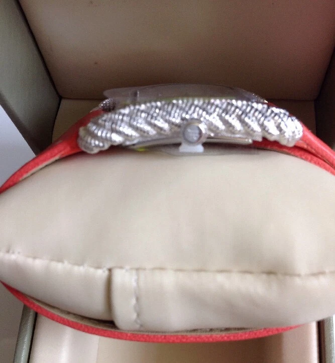 Judith Ripka Double Wrap Leather Strap Watch in CORAL - Image 3 of 4