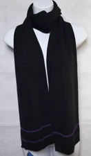 ORIGINAL PENGUIN By Munsingwear Womens Knit Scarf One Size Black Lightweight NEW