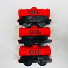 CUSTOM Red Tanker Trains Works on Thomas TrackMaster and TOMY Tracks lot x 3