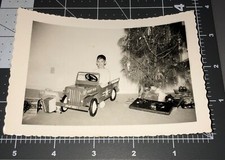 1950s USAF Air Force JEEP Pedal Car TOY Boy Christmas Vintage Snapshot PHOTO