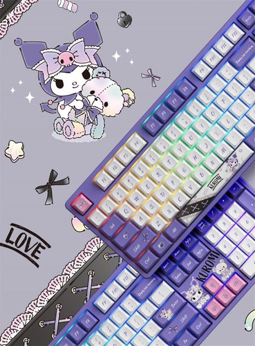 Akko Kuromi Theme Klawiatura mechaniczna Bezprzewodowa klawiatura Bluetooth USB RGB 108 SZTUK - Zdjęcie 3 z 12