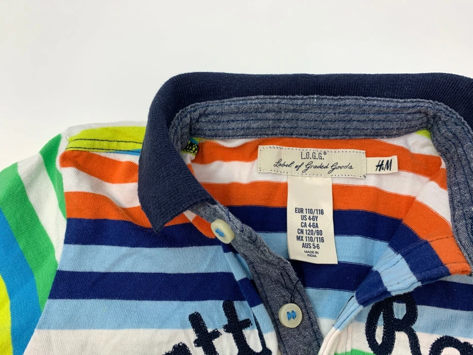 H&M LOGG Kids Boy Short Sleeve Polo Shirt Size 4-6 years old Rattle Rally Calif  - Image 2 of 2