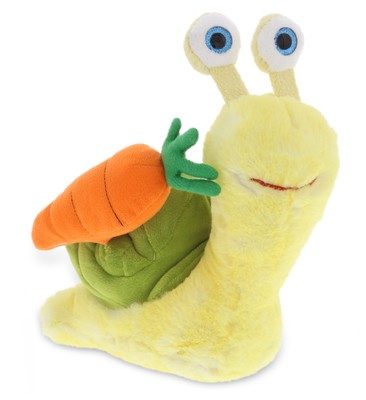 DolliBu Happy Easter Super Soft Plush Yellow Snail with Carrot Plush Toy - 9''