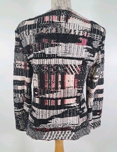 Giacca in maglia patchwork AIRFIELD Boogy nera, bianca e rosa full zip Y2K - taglia 40 - Foto 7 di 23