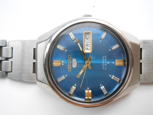 RARE VTG SS 6319-8050 SEIKO 5 BLUE 