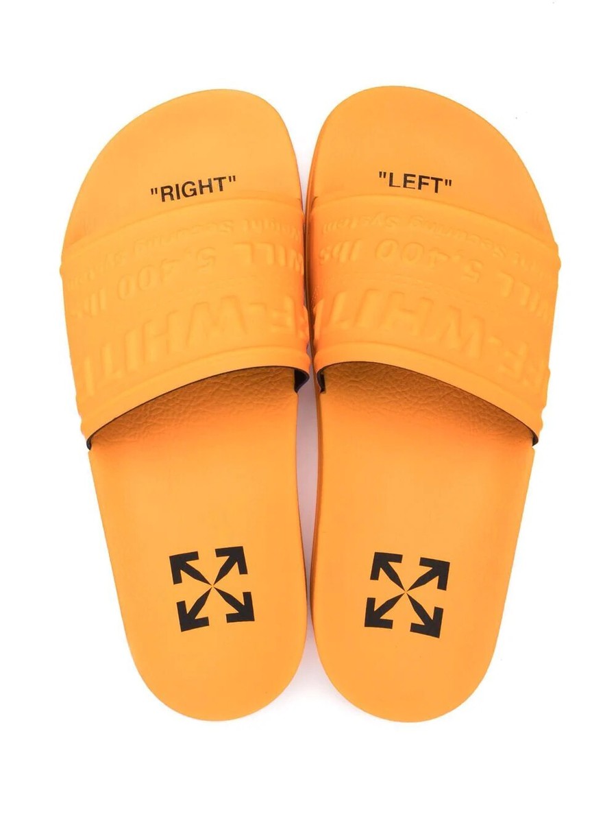 Off-White Logo Pool Slider Sandals Orange Size 37 | eBay