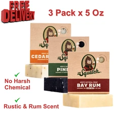Natural Bar Soap For Men, Cold Process Soap With No Harsh Chemical, 5 Oz, 3-Pack