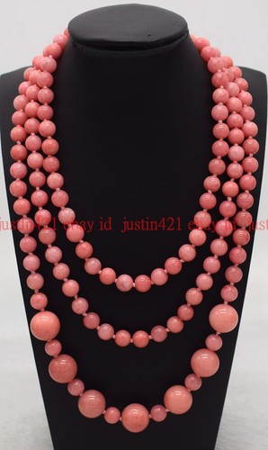 Collana Lunga Gioielli Gioielli Gemme Rotonde Originarie Multicolore Naturali 8+12mm 36-100" AAA - Foto 88 di 96