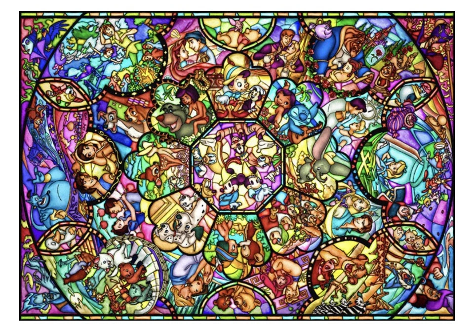 Disney All Stars Stained Glass Jigsaw Puzzle Pure White 266 Pieces by Tenyo - Image 2 of 3