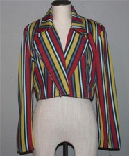 Esprit Carnaby Stripe Side Zipper Short Lined Lightweight Jacket Wms M Nwt Disc