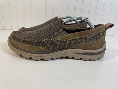Skechers Herren 11 Superior Milford Relaxed Braun Leder Memory Foam Schuhe 64365 - Bild 10 von 10
