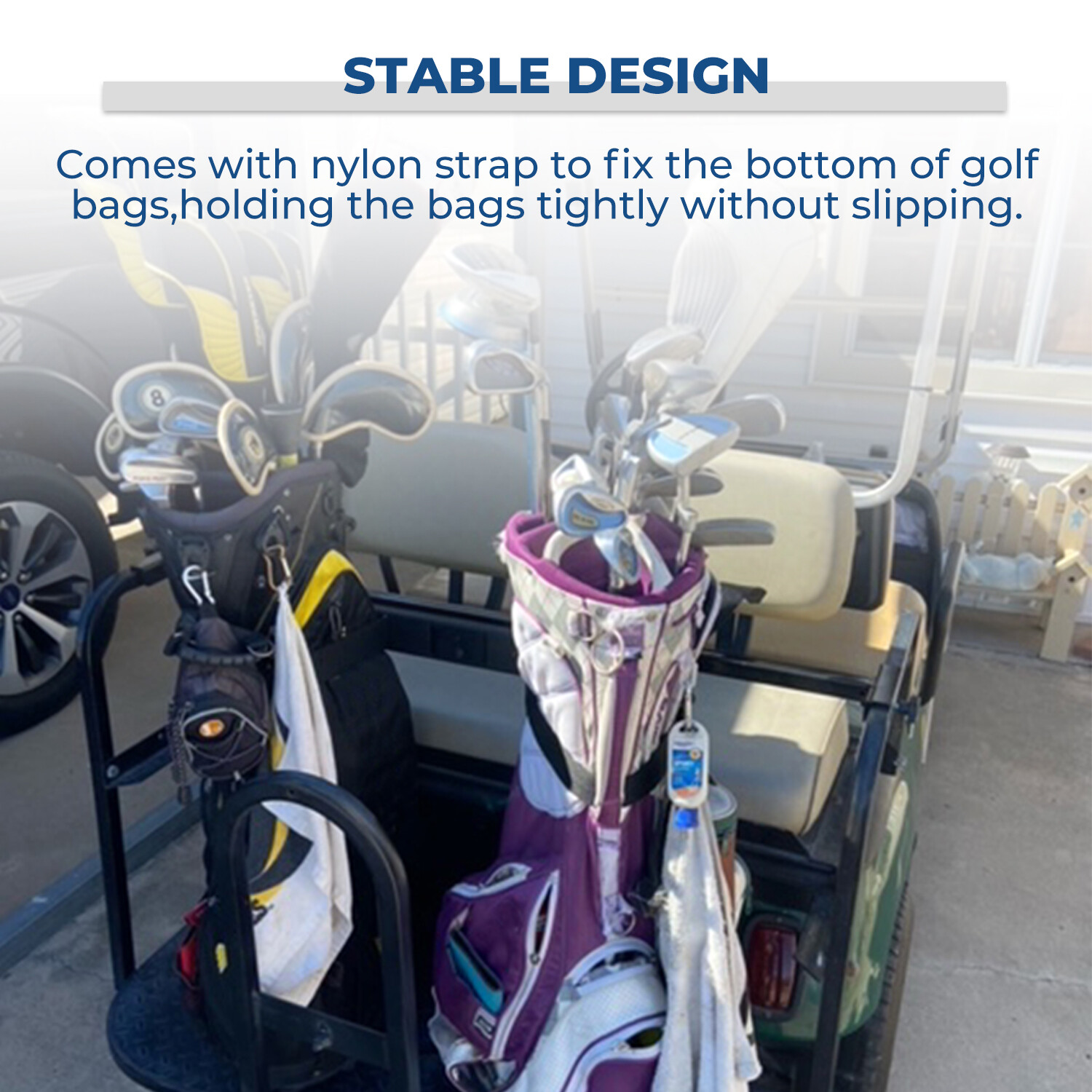 For Club Car EZGO Yamaha Golf Cart Bag Holder Bracket Cart Rear Seat