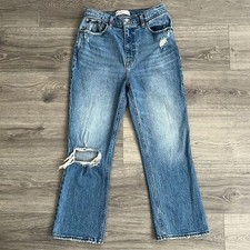 Abercrombie  Fitch Ultra High Rise Kick Flare Jeans Size 28/6 Blue Boho Retro