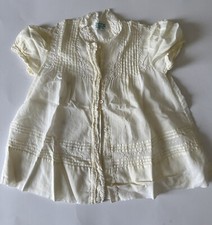 Vintage Cherubs Baby Dress Philippine Hand Made 12 Inch Long Pale Yellow