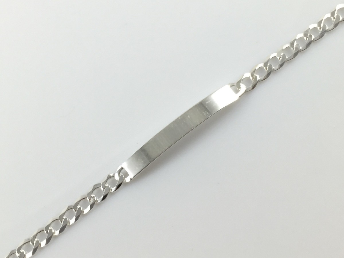 925 Sterling Silver Solid Ladies Curb ID Bracelet 7.5