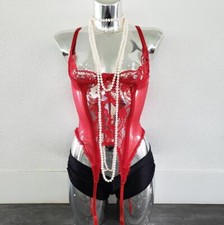 Red Vintage Fredericks Lingerie Laced Bustier w/Garter