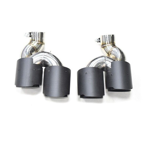 1 Pair Black Carbon Fiber Exhaust for Audi A6 A7 C8 Muffler s Exhaust Tips - Picture 21 of 21
