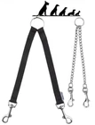 Ancol Double Dog Coupler Splitter Lead Leash Walk 2 Dogs Black Nylon Chain Dual