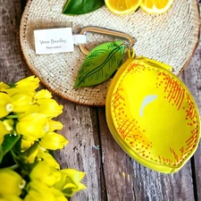 Vera Bradley Lemon Zip Coin Purse with Clip Squeeze the Day Bag Charm New NWT