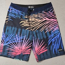 Hurley Swim Trunks Mens Size 30 Floral Swimming Board Shorts Bathing Suit Pool