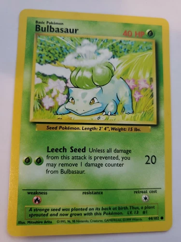Bulbasaur Base Set Pokemon Card WOTC PSA NM