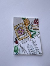 ACEO Original Art Card | Snippet of Spring | 2.5 x 3.5 by Caity Harris
