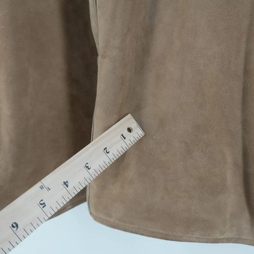 Brooks Brothers 346 Suede Jacket Mens XL Tan Genuine Leather Button Front Coat image 14