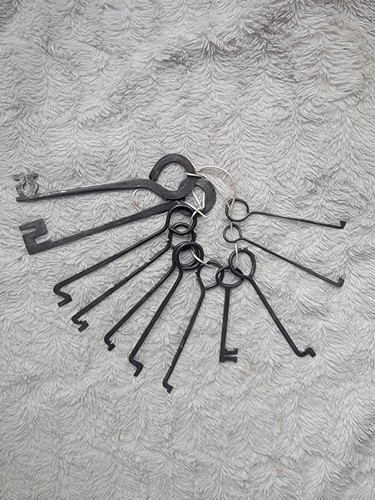 ANCIEN TROUSSEAU DE Cles Passe Partout En Fer Forge #3 EUR 25,00
