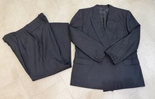 PIERRE BALMAIN Double Breasted 2 Piece Suit Charcoal 43R Jacket Trousers W37 L31