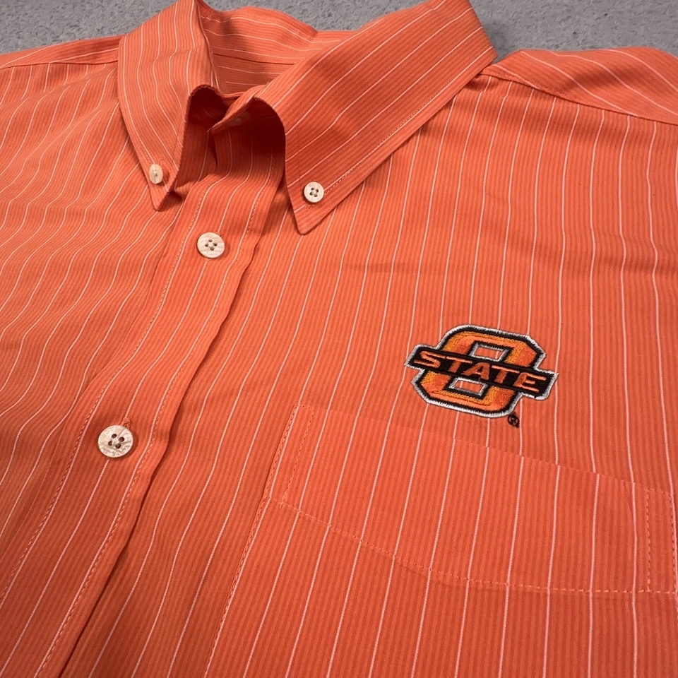 Camisa de Vaqueros Oklahoma State Para Hombres 2XL Naranja NCAA Fútbol Antigua Abotonada Foto 2 de 4