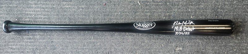 Parker Messick Signed Bat Inscribed MLB Debut JSA Witness