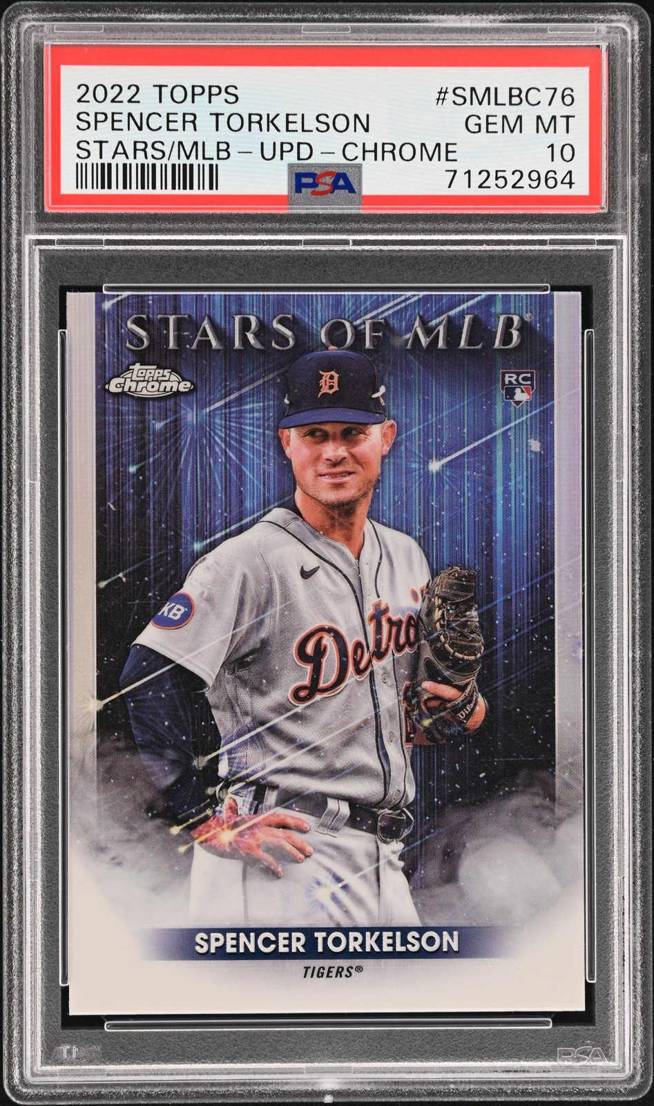 2022 TOPPS STARS OF MLB UPDATE-CHROME #SMLBC76 SPENCER TORKELSON PSA 10