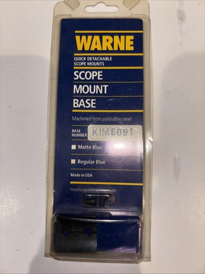 #ad Warne Quick Détachable scope mount base KIM 5091 blue label Black $20.00