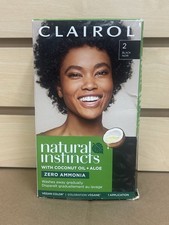 CLAIROL Natural Instincts 2 BLACK Demi-Permanent Hair Color No Ammonia 1 Box