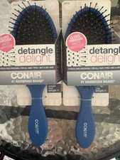 Conair Detangle Delight Detangling Brush Blue Ball-Tipped Bristles Cushion