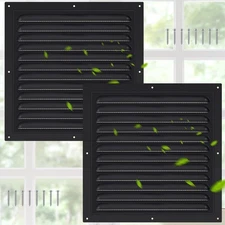 2 Pcs Aluminum Attic Vents 10" x Metal Gable Wall 10 x 10 Inch, black 