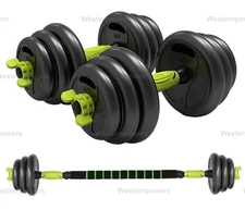 2 in 1 66lb dumbbell set and barbell set combo Total 66 LB Weight Dumbbells
