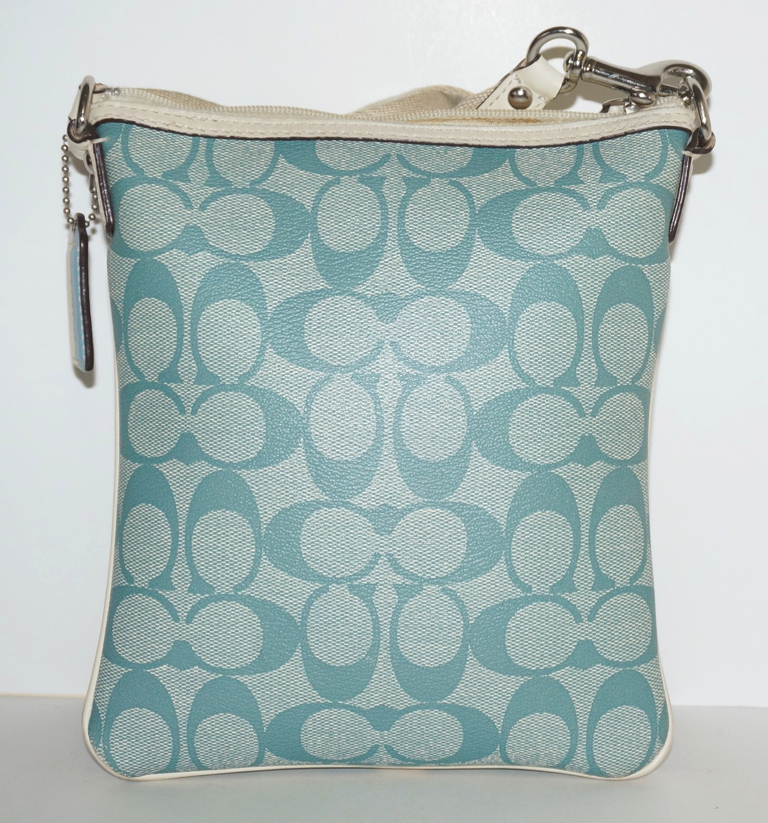 COACH Small Blue Coated Signature Canvas & Leather LEGACY STRIPE Crossbody Bag thumbnail 15