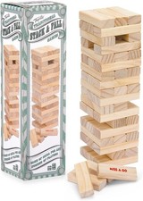 Toyrific Stack and Fall Tumble Tower Game Set 57 Wooden Blocks Family Fun