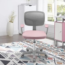 Kids Studying Desk Chair Height Adjustable Auto Lock Kids Mesh Chair w/ Armrests