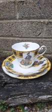 Vintage Royal Standard Bonnie Scotland Macleod Clan Ceramic Tea Cup Trio