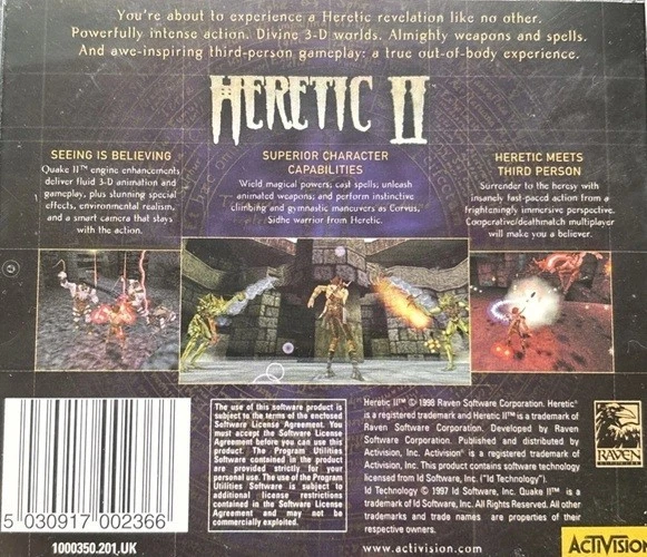 HERETIC II 2 Video Game PC CD ROM Windows 95 98 Vintage VGC LOOK!! - Image 2 of 3